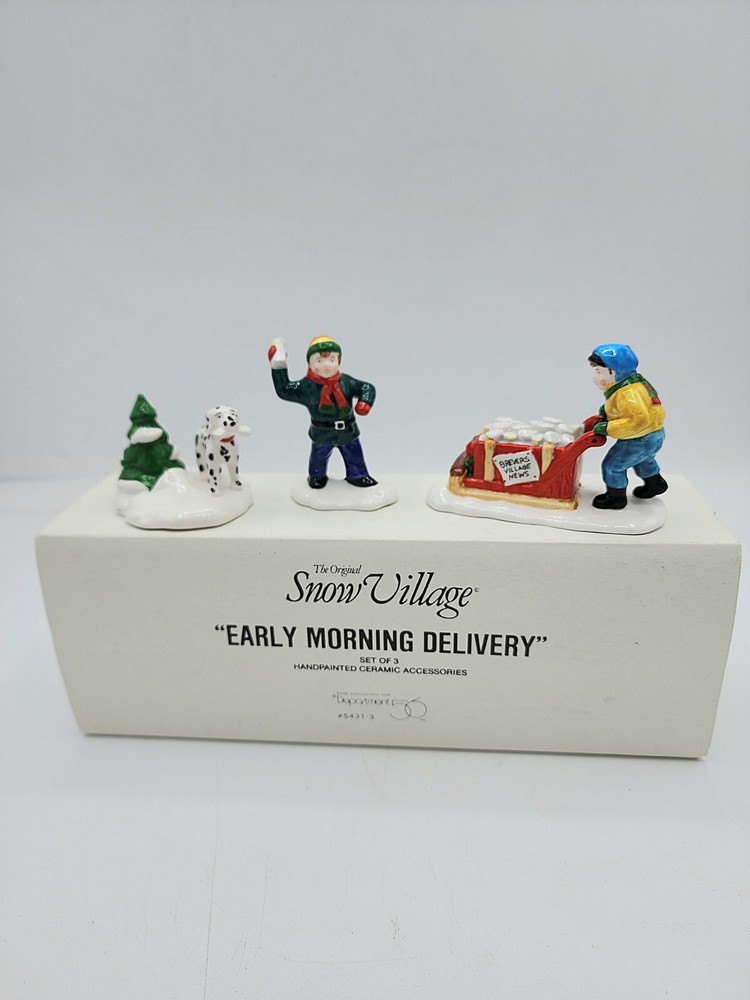 Dept 56 Snow Village Early Morning Delivery Set Of 3 Pieces #5431 w/ box