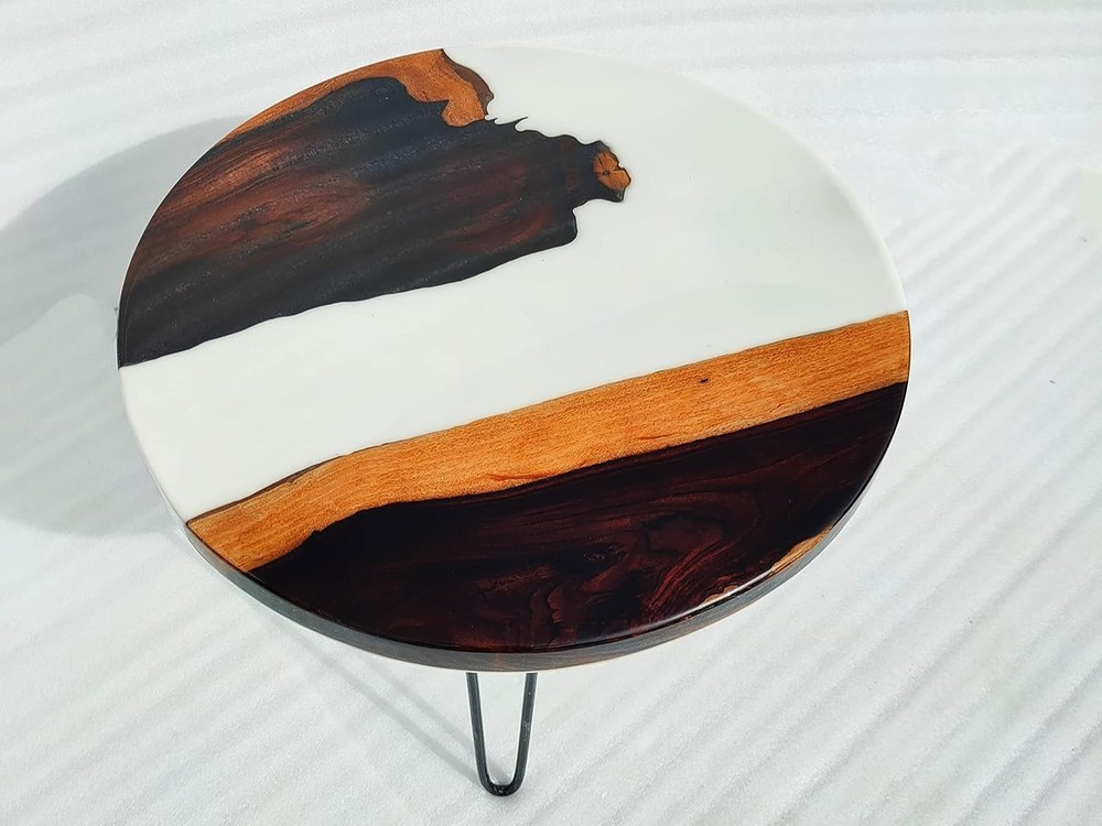 White Epoxy Coffee Table Top, Epoxy Wooden Table Top, Black friday sale decor