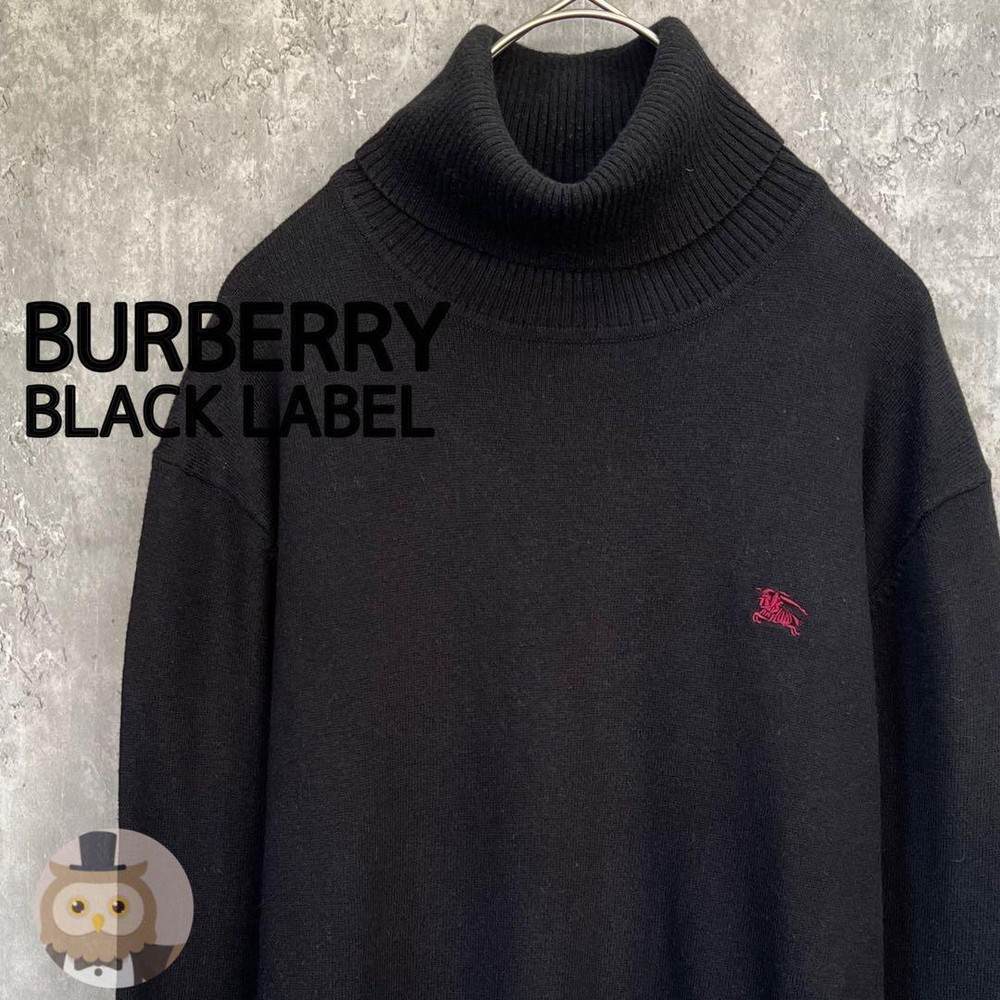 Burberry Black Label Cashmere blend turtleneck knit sweater thin cotton vintage