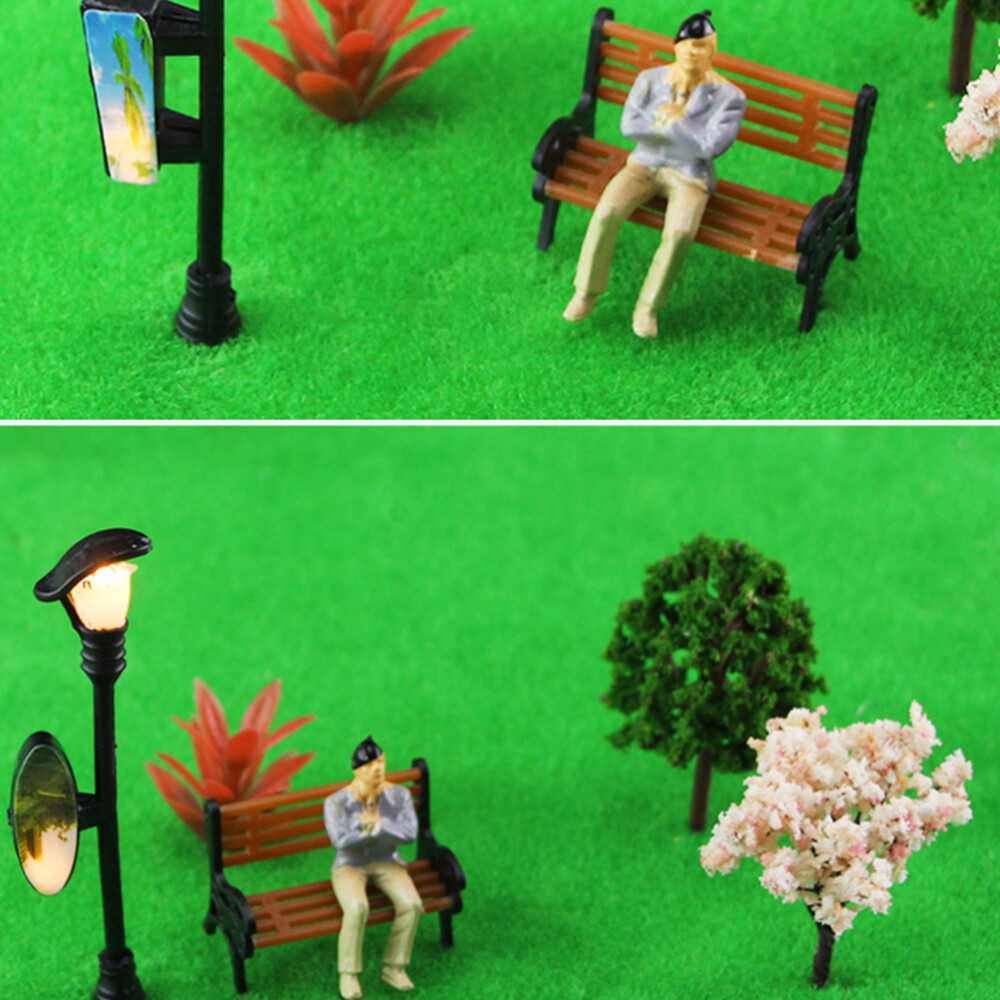 6 Pcs Park Chair Model Miniature Lifelike Models Decoration