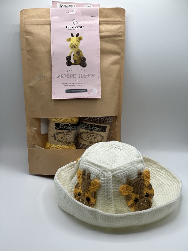 HardiCraft DIY Crochet Kit with George Giraffe and Knitted Giraffe Hat