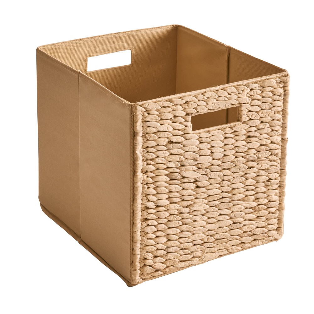 Better Homes & Gardens Collapsible Water Hyacinth Woven Storage Cube