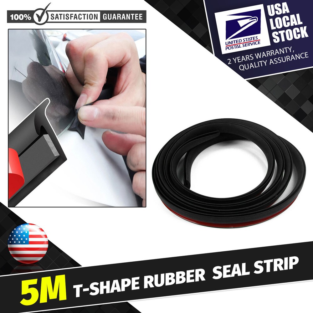 16FT Car Door Edge Guard Moulding Trim Rubber Edge Strip Seal Protector Black