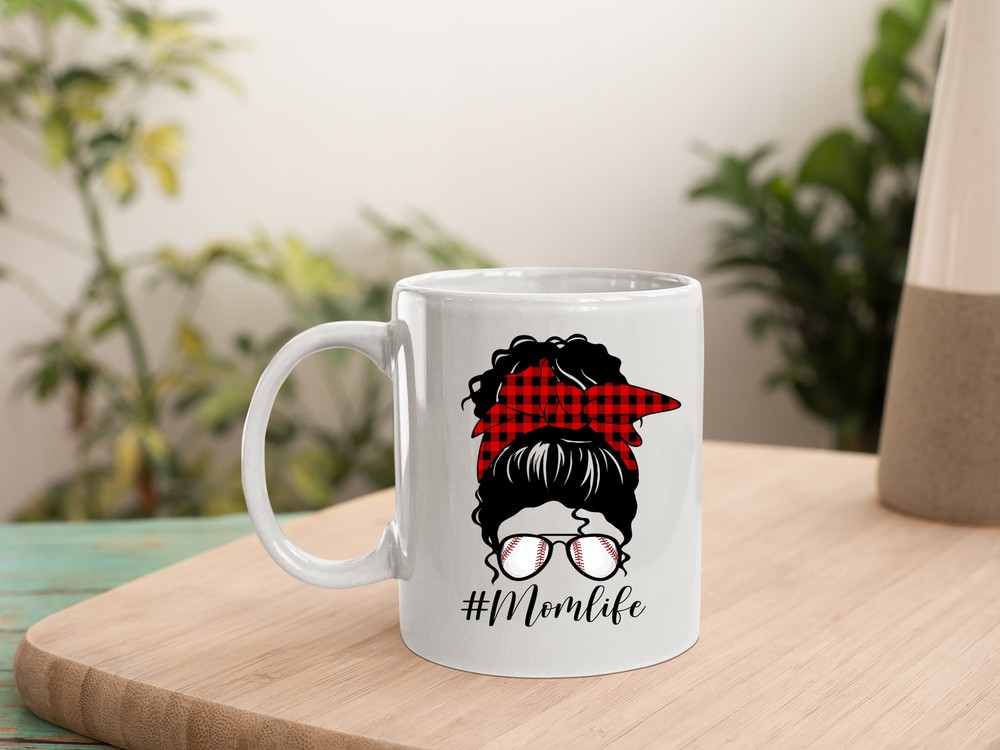 Buffalo Plaid Baseball Mom Mug for Mothers Day Gift 2021