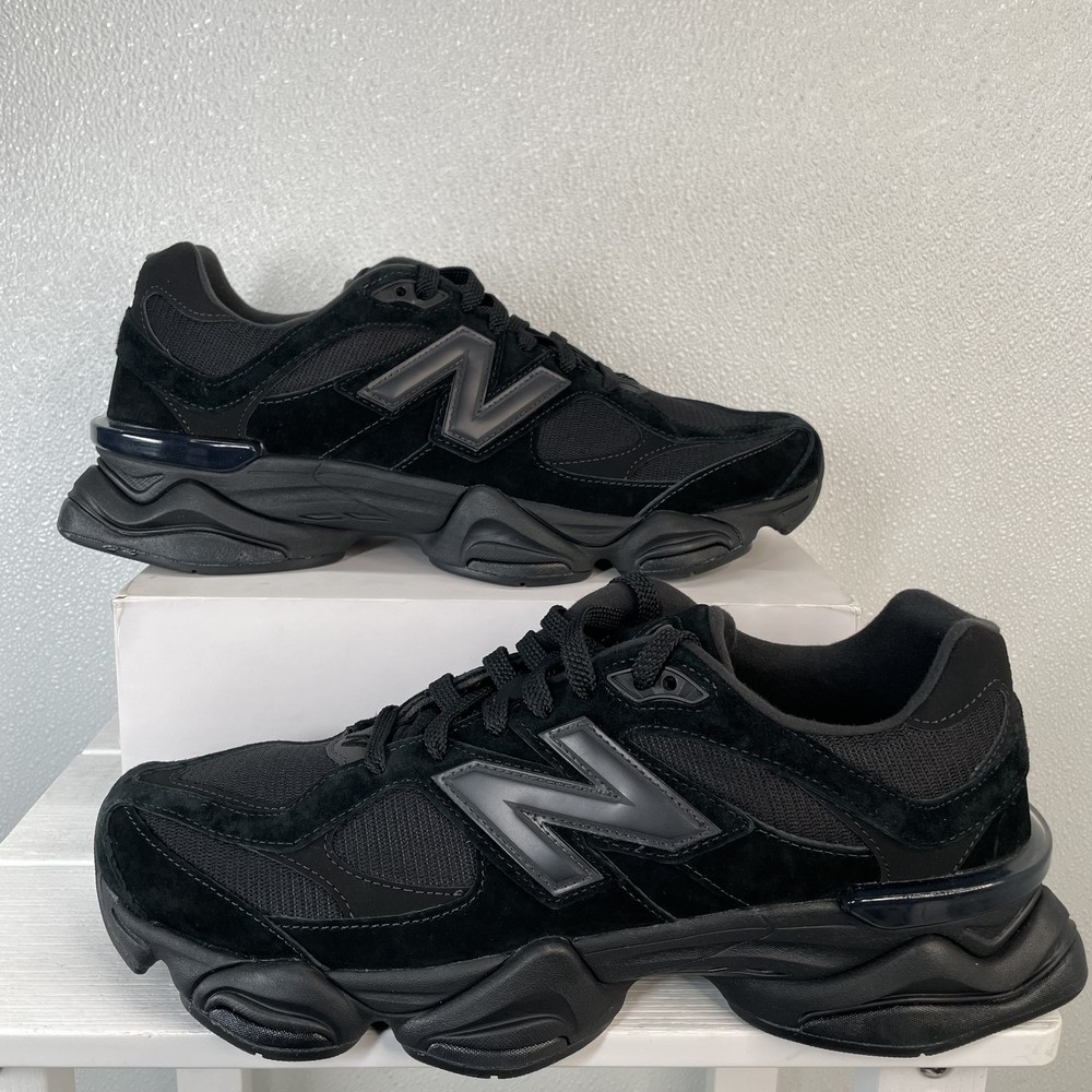 New Balance Unisex M14 W 15.5 9060 Athletic Running Sneakers Black Suede Lace Up