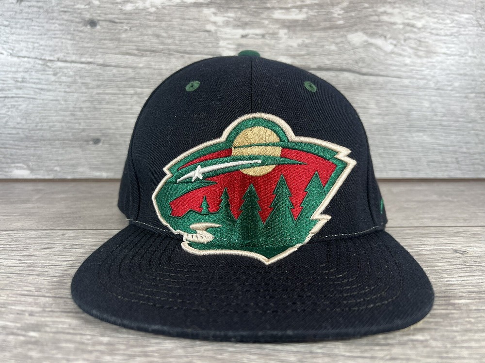 Zephyr Minnesota Wild Big Logo Black Snapback Hat Cap