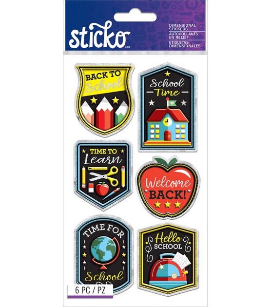 Sticko Back To School Puffy  Stickers School  Planner Supply Crafts Scrapbook-image