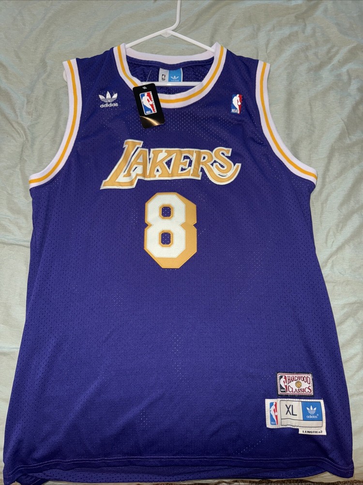 Vintage Kobe Bryant #8 LA Lakers Adidas Hardwood Classics Jersey XL Authentic