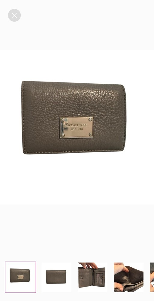 Michael Kors Gray Leather Wallet Slim Design