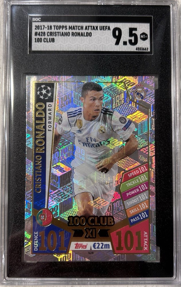 2017 Topps Match Attack UEFA Cristiano Ronaldo 100 Club SGC 9.5 SP Rare Edition