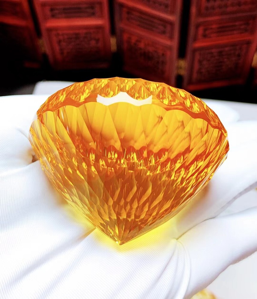 135g Natural Brazil Citrine Quartz Diamond Facets Crystals for Reiki Healing and Energy Work