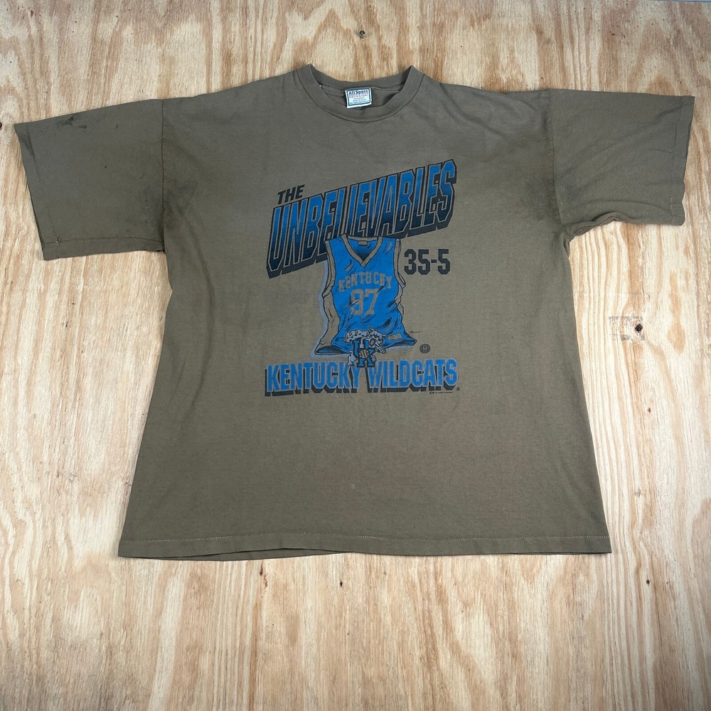 VTG The Unbelievables Kentucky Wildcats 1997 NCAA T-shirt Mens Size XXL Green