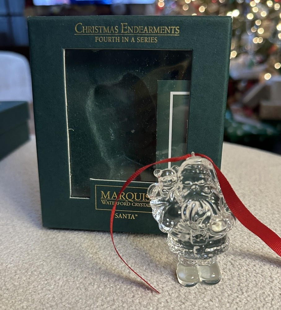 Marquis by Waterford Crystal Santa Ornament 4th in Series Christmas Endearments