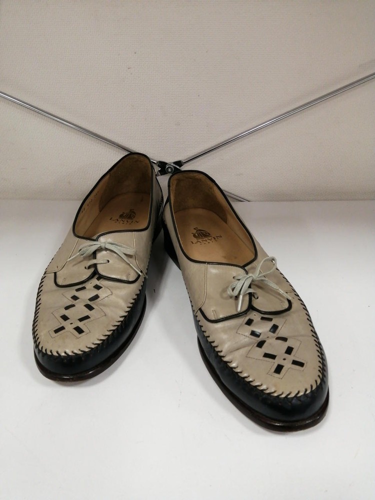 Lanvin Gray Shoes Leather Style JP26.5 US8.5/9.5 Unisex Versatile Casual Pair