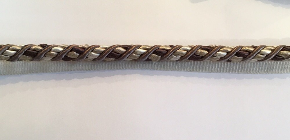 3/8” Decorative Lip Cord 19 Yards Browns And Whites