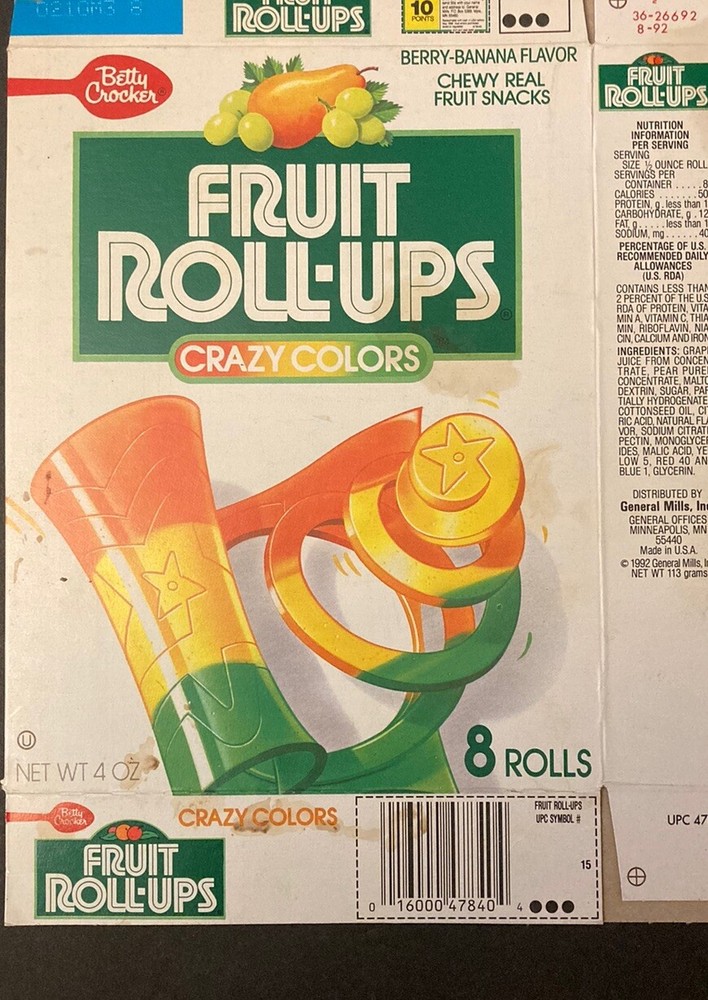 90’s Flattened Fruit Foll-Up Box Vintage Retro Collectible Rare Nostalgic Item