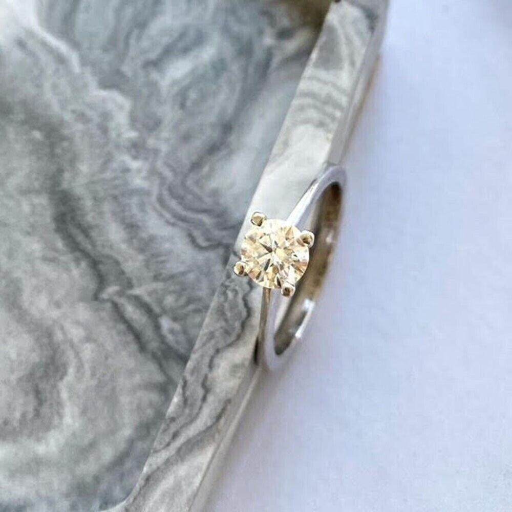 Certified Natural 1ct VS1/White Diamond 925 Sterling Silver Ring For Women