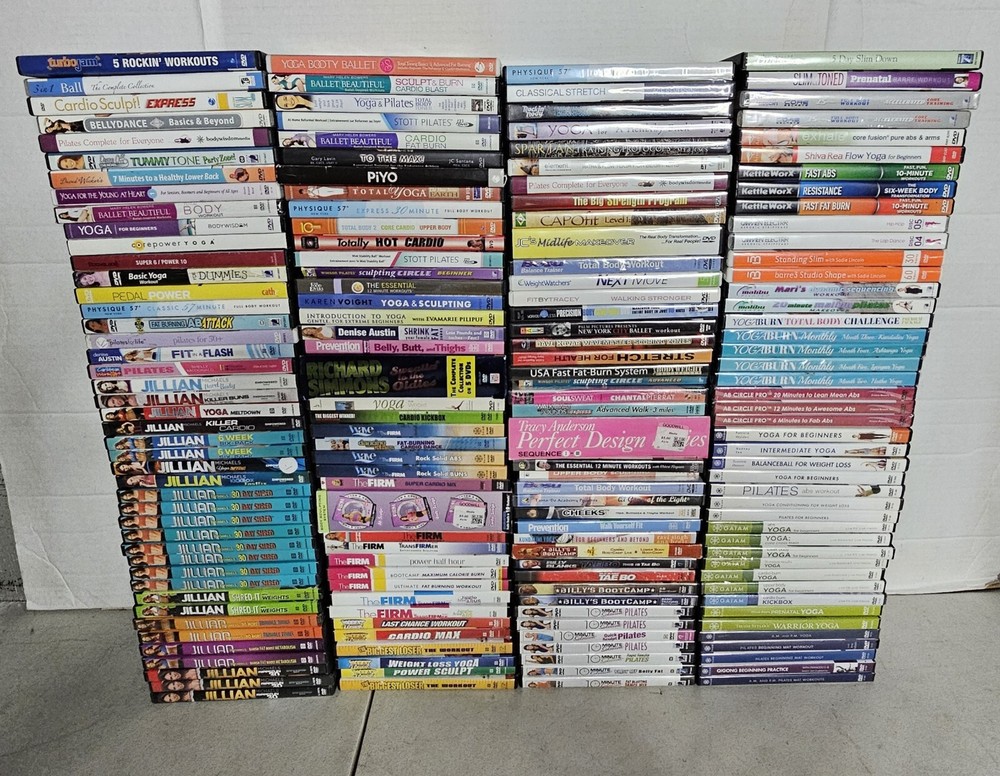 LOT of 100+ DVD Home Workout Fitness Exercise Pilates Yoga Weight Loss Program