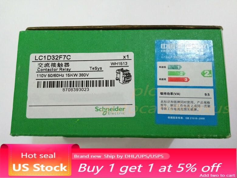 Schneider LC1D32F7C Telemecanique Contactor 32A 110V AC New In Box US Free TAX