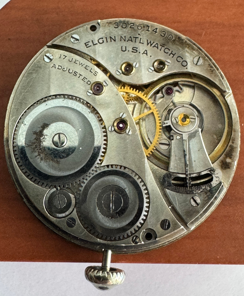 Vintage Elgin 12-Size 17-Jewel Pocket Watch Movement Gr 479 Working