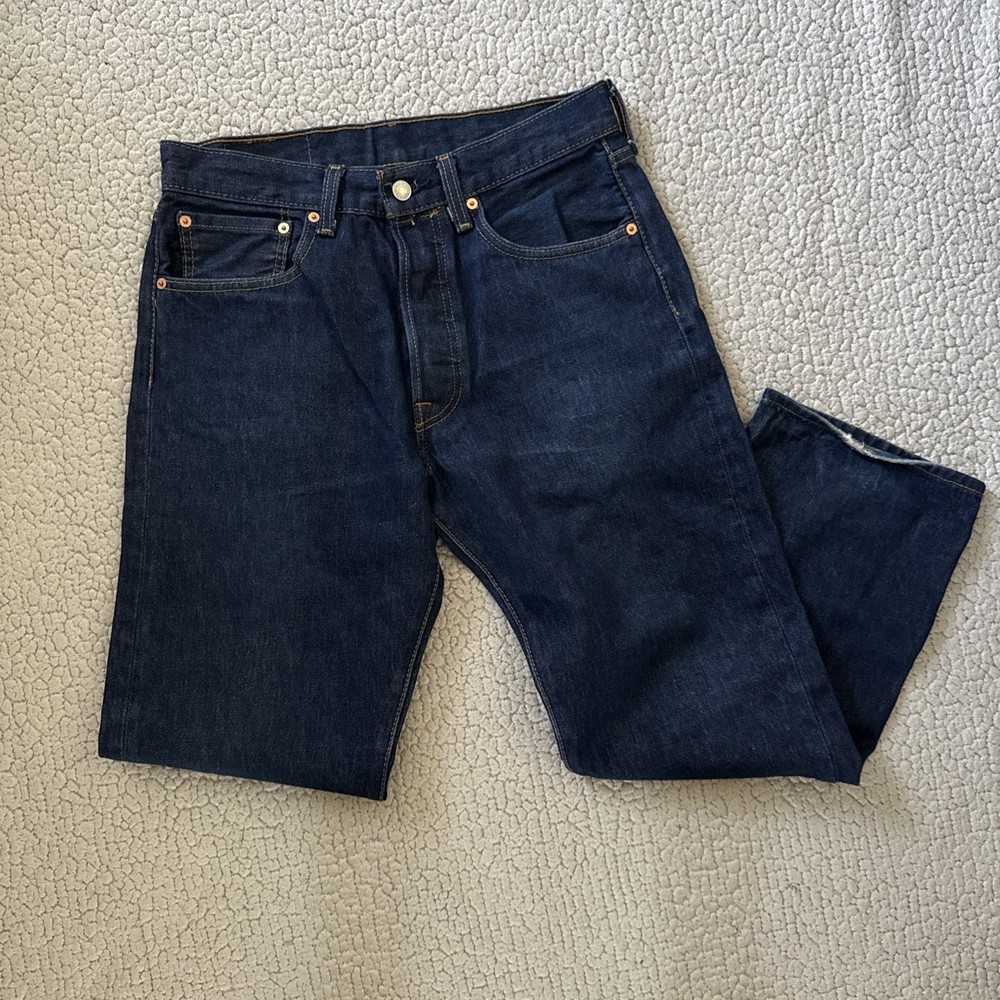 Levi's Men's 501 34x30 Original Straight Fit Jeans - Dark Wash