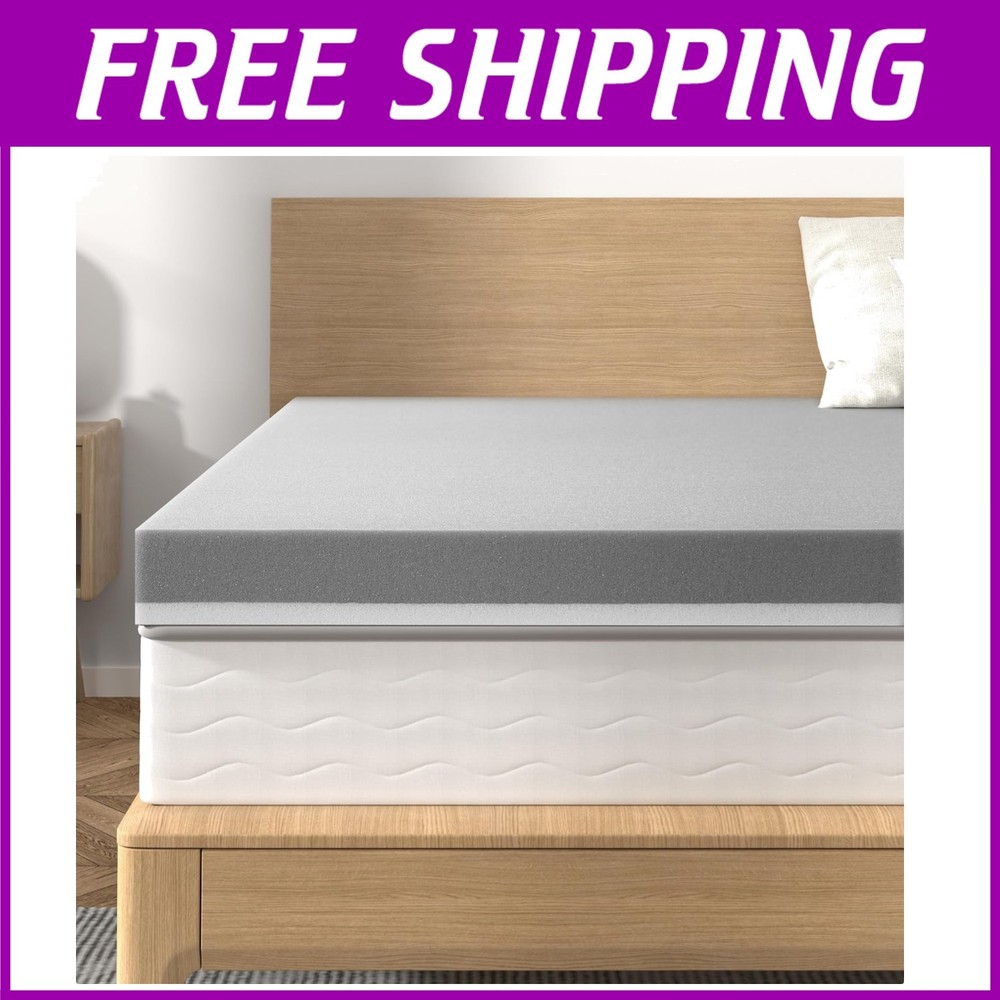 Cooling Gel & Charcoal 4 Inch Firm Twin Mattress Topper