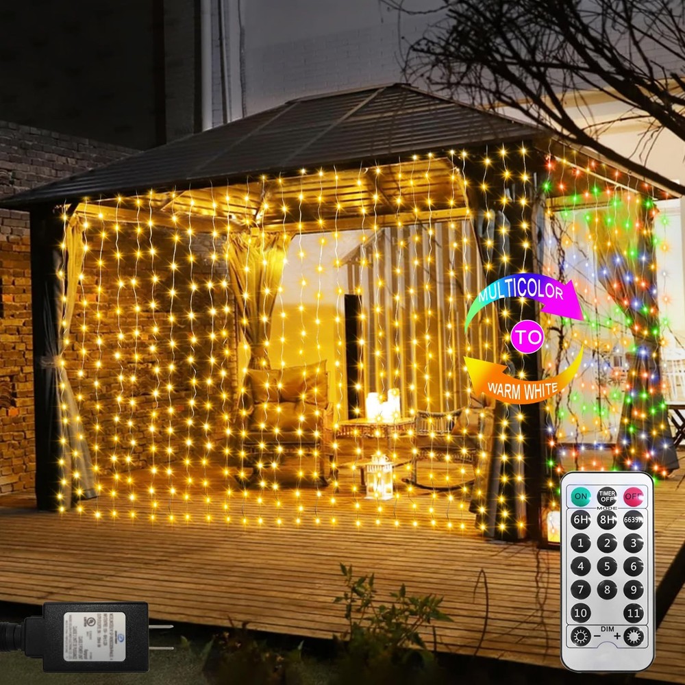 ZAIYW 600 LED Curtain Lights 20Ft x 10Ft Dual Color Changing Fairy String Lights for Indoor Outdoor Decor