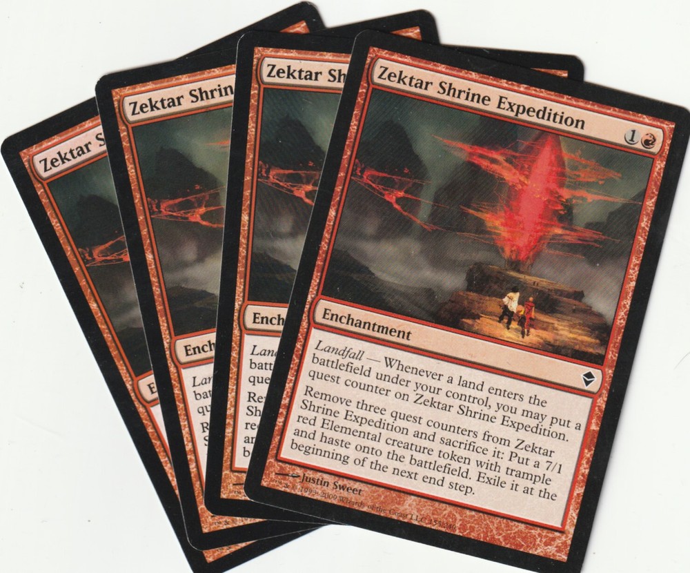 Magic The Gathering Zektar Shrine Expedition Enchantment Playset - 4x NM/EX Zendikar