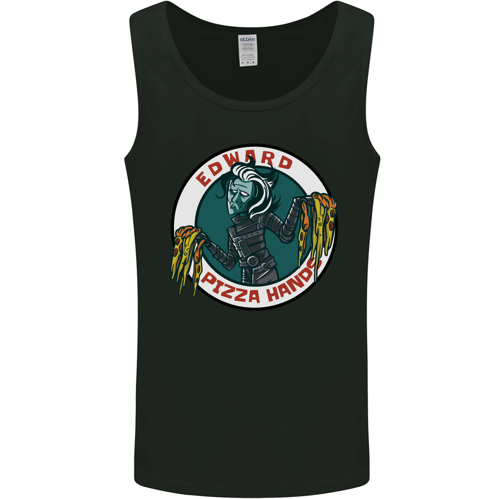 Edward Pizza Hands Funny Food Chef Parody Mens Vest Tank Top