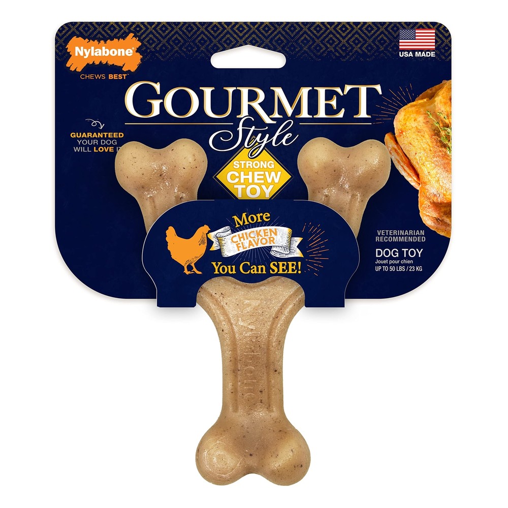Gourmet Style Strong Chew Wishbone Chew Toy for Dogs, Chicken Flavor, Large/G...