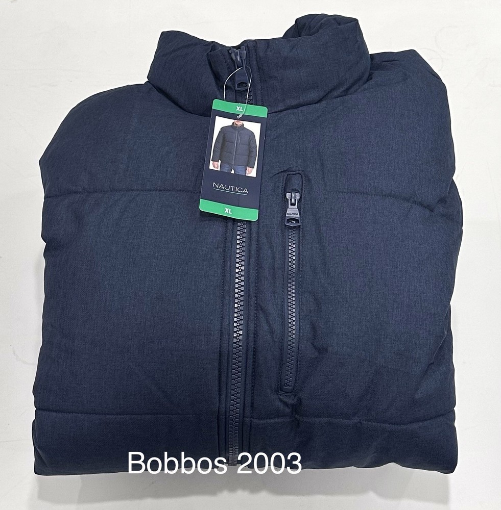 Nautica Men's Full Zip Lightweight Quilted Puffer Jacket, Blue, Size XL