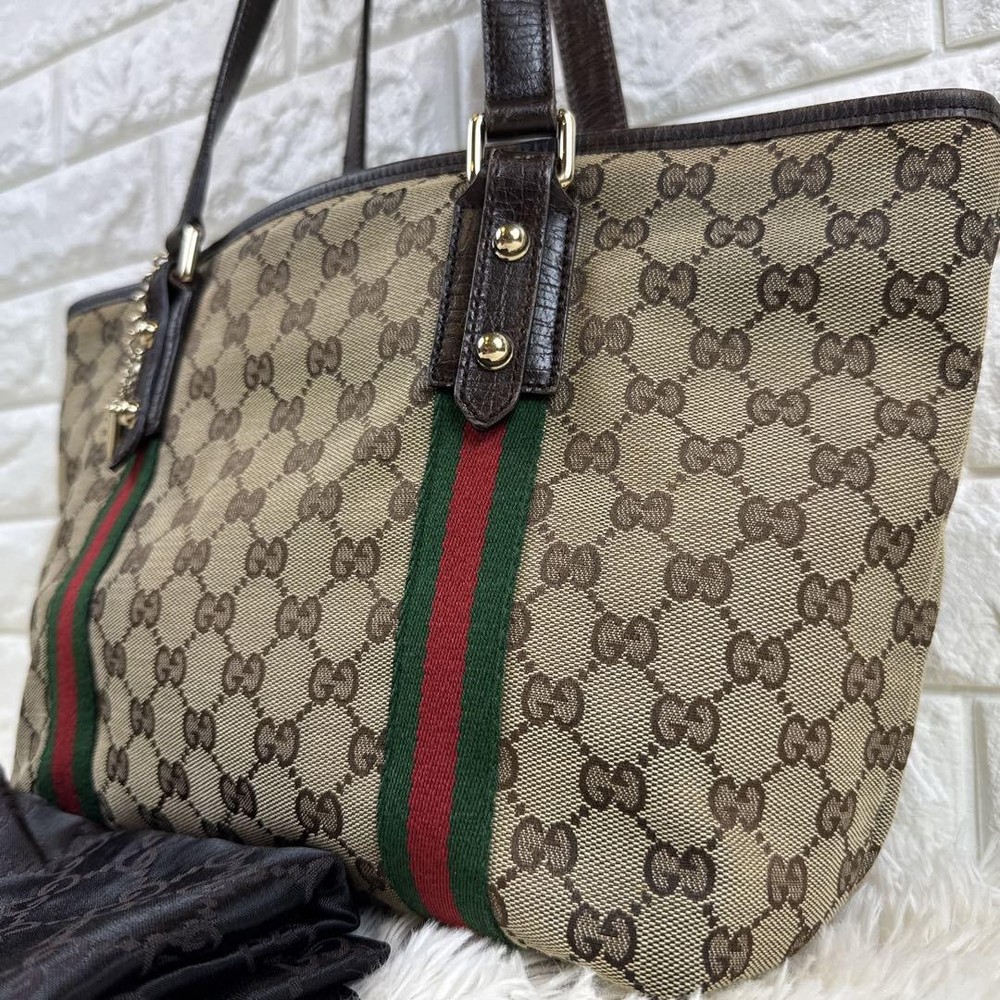 GUCCI GG Canvas Tote Bag in Beige Authentic G06101365