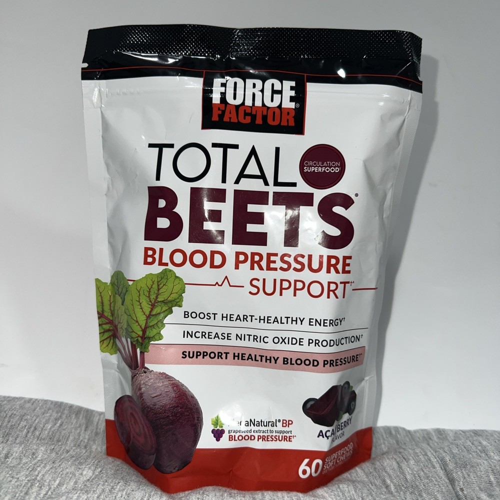Force Factor Total Beets Acai Berry Flavored, 60 Soft Chews Exp: 09/26