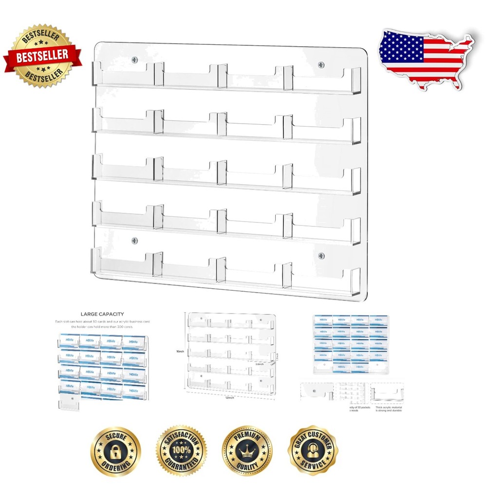 Portatarjetas de visita duradero montado en la pared con 20 ranuras para fácil acceso