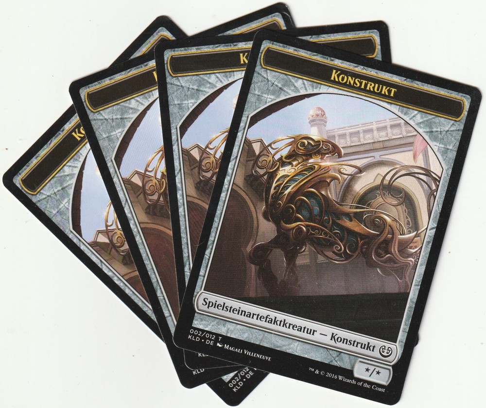 ✪ 4 MAGIC The Gathering CONSTRUCT Tokens Artifact Creature PLAYSET KLD/EN 2016