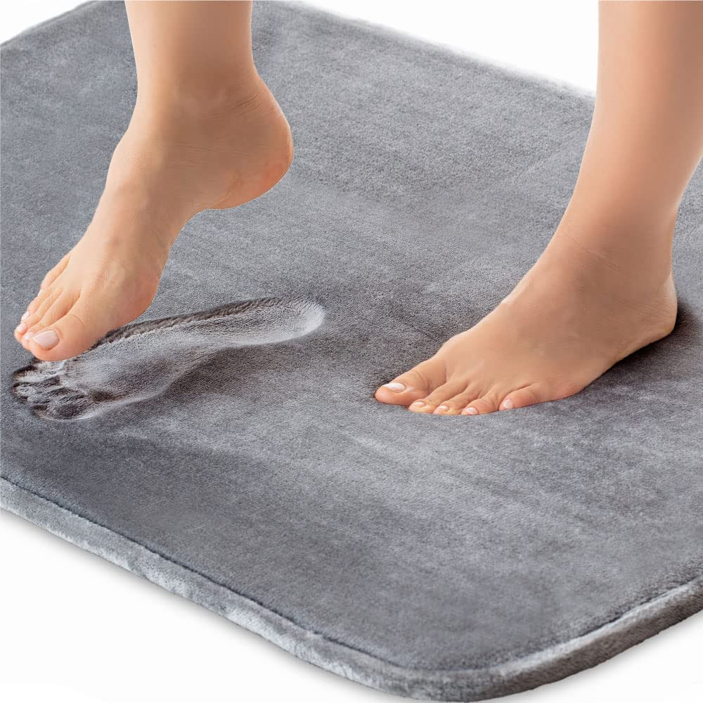 Thick Memory Foam Bath Rugs with Soft Absorbent Velvet Durable Dot Mat