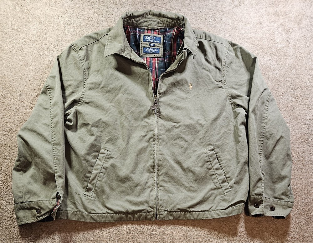 Polo by Ralph Lauren Montana Plaid Lined Khaki Green Jacket Men's XL Preppy Y2K