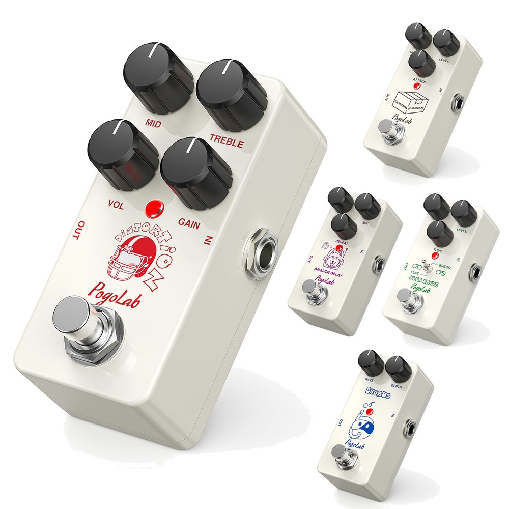 Pogolab Analog Delay Distortion CompressorOver Drive Chorus Guitar Pedal DC 9V
