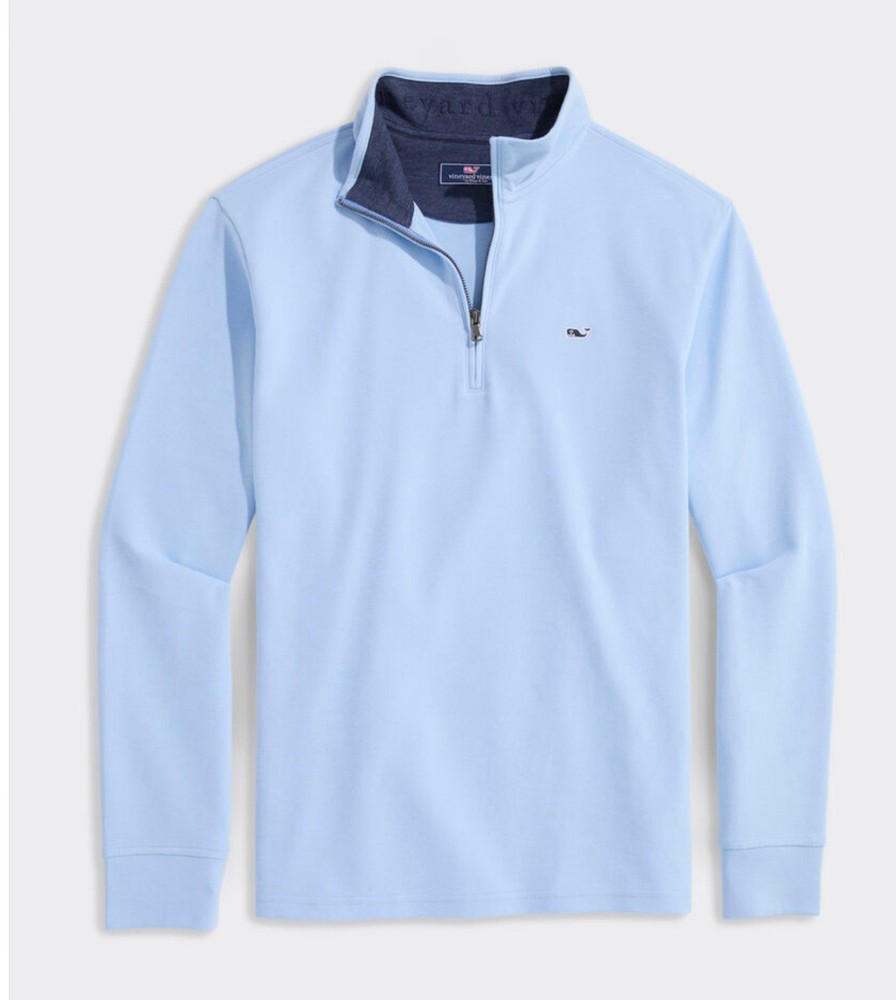 Brand new Vineyard Vines Solid Saltwater Quarter-Zip (LIGHT BLUE) Medium