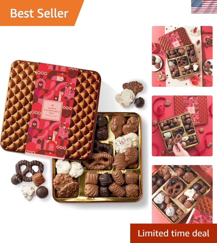 Elegant Gourmet Chocolate Gift Basket - 15 Assorted Delights in Keepsake Tin
