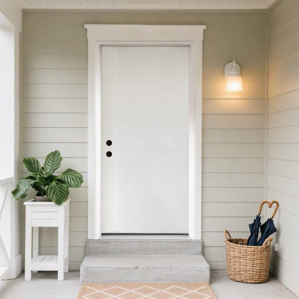 36x80 Fiberglass Right-Hand Inswing Entry Door with Vinyl Frame and 4-9/16 Jamb