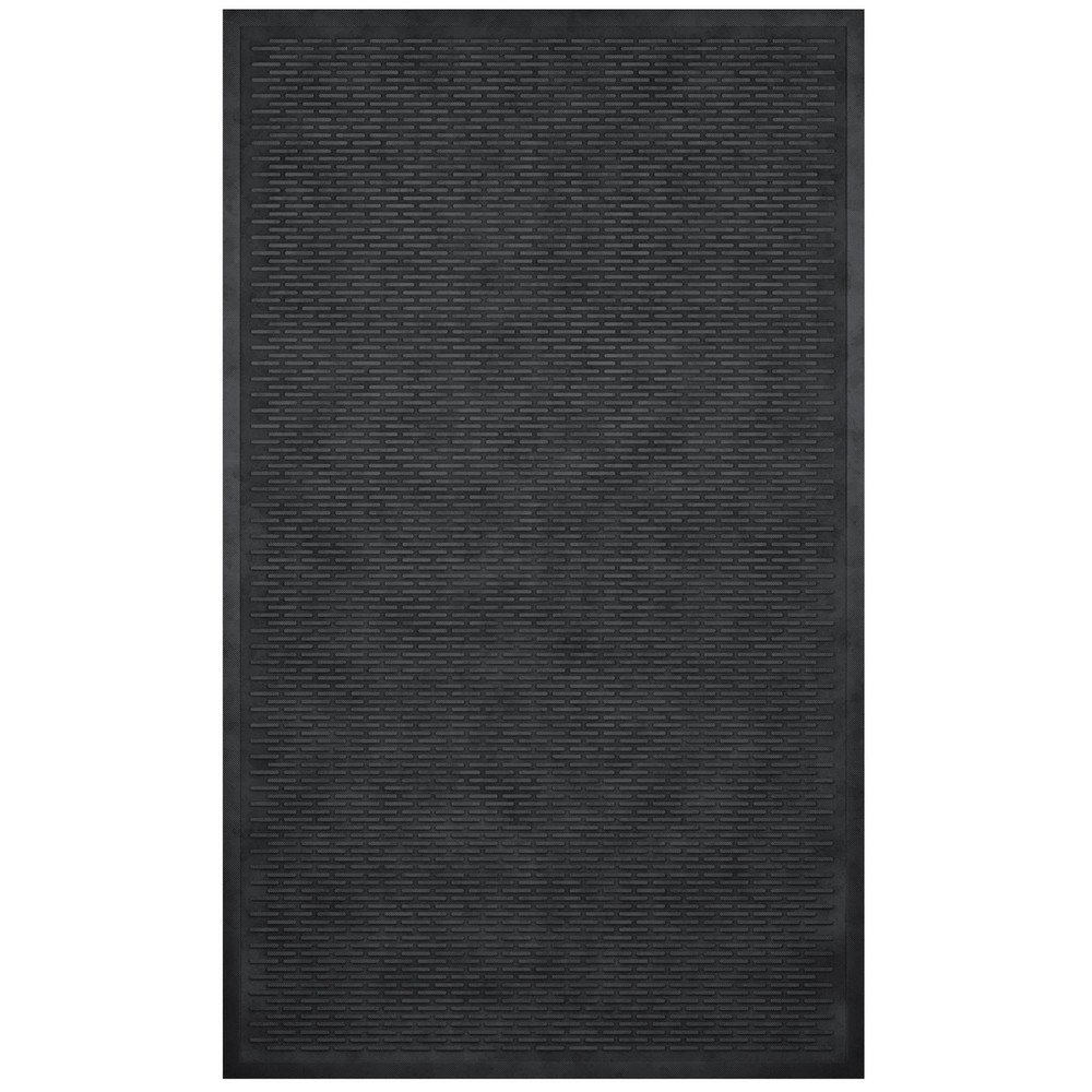 Indoor/Outdoor Non-Slip Ribbed Rubber 3x5 Modern Area Rug - Hose-Washable for Easy Cleaning, Durable for Any Space