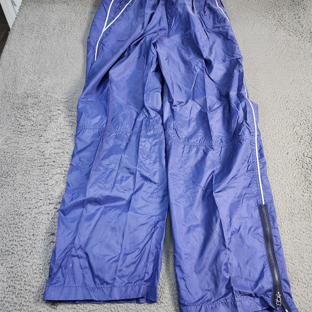 Nike Pants Mens XL Blue Track Windbreaker Elastic Waist Zip Hem Zip Pocket
