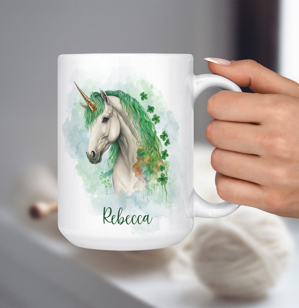 Unicorn Mug Custom Gift For Her St Patricks Day Unicorn Coffee Mug Personalized