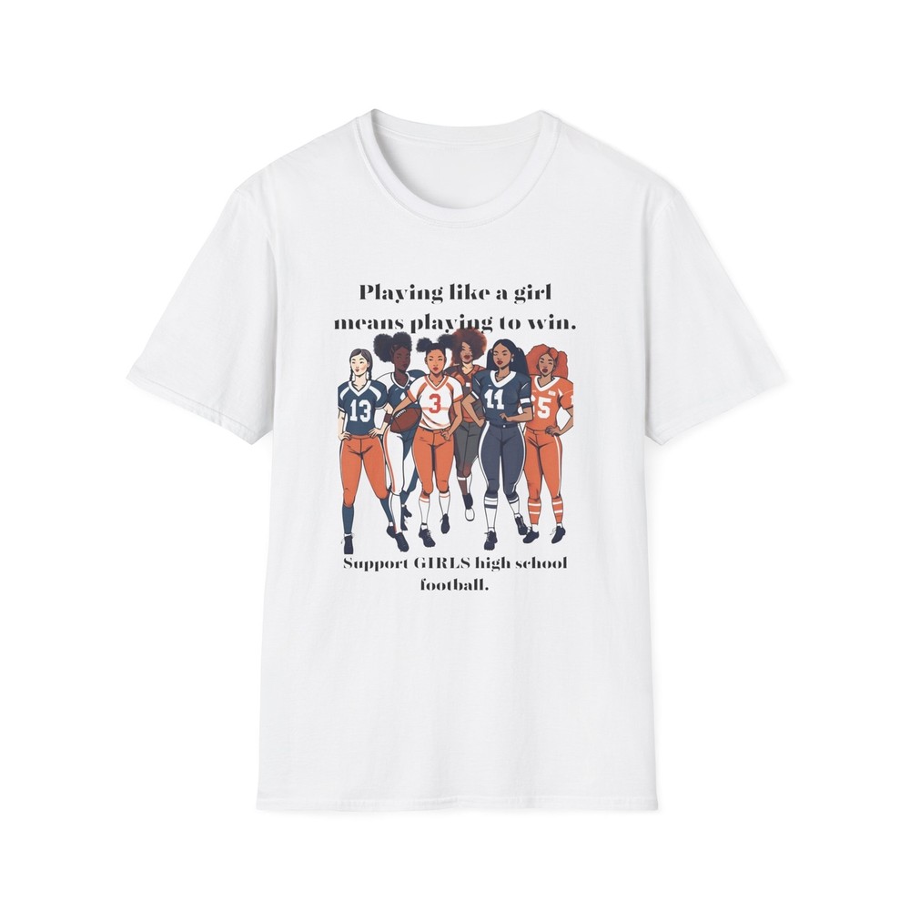 Girls High School Football Supporter Tee, Play to Win Tee, Gift Player Parent
