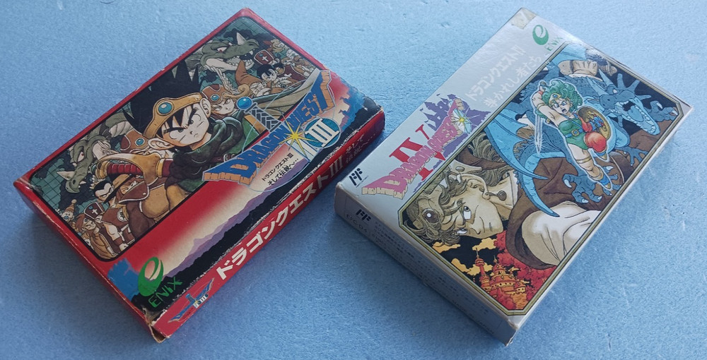 Dragon Quest III IV Famicom Bundle CIB Tested Working Japan Enix