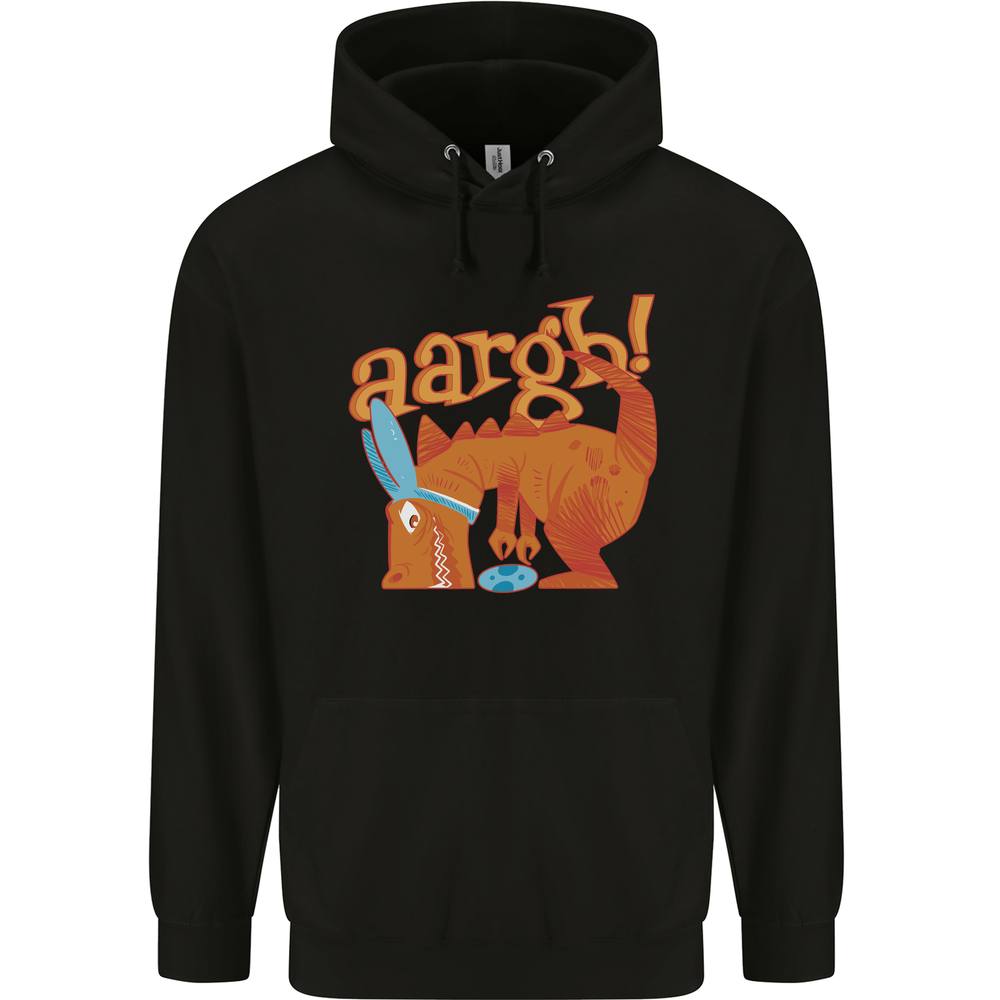 Easter Egg T-Rex as a Bunny Dinosaur Funny Mens 80% Cotton Hoodie