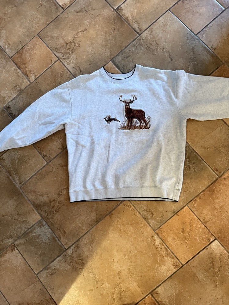 Vintage Field Master Men’s Deer Knit Crewneck Sweater Size XL Made In Usa