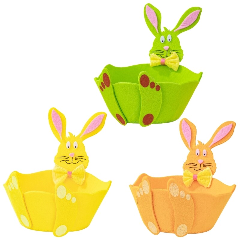Elegant Easter Bunny Fruit Basket for Candy and Egg Storage