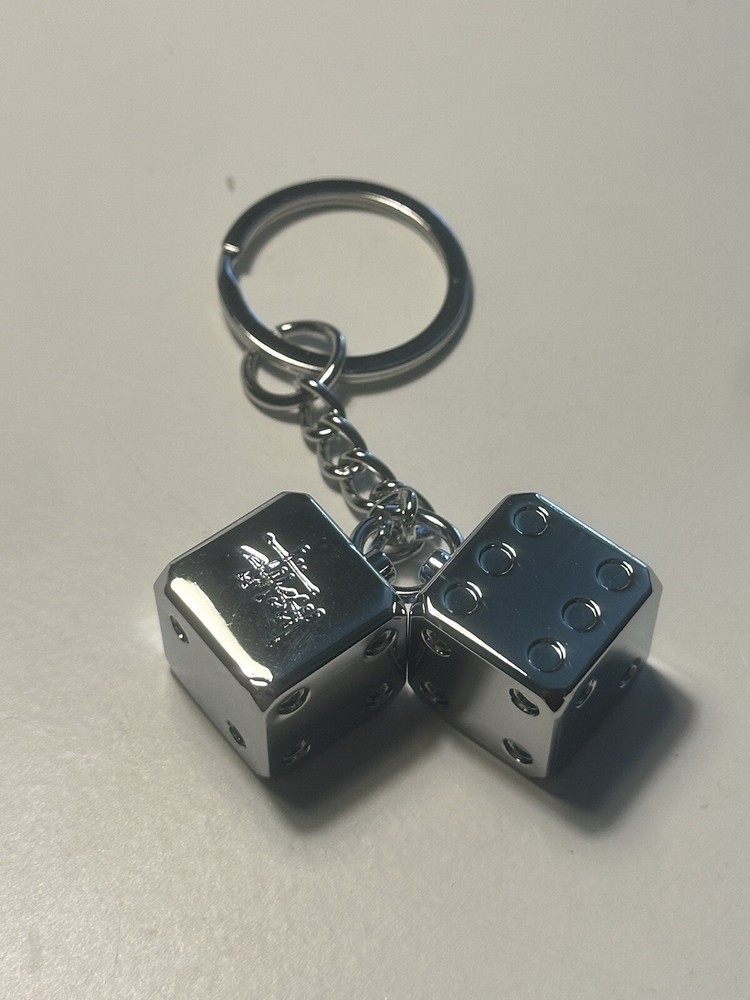 SILVER STUSSY DICE KEYCHAIN - *BRAND NEW*  ORIGINAL PACKAGING - READY TO SHIP ✅